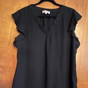 Philosophy Black Ruffle Sleeve Blouse